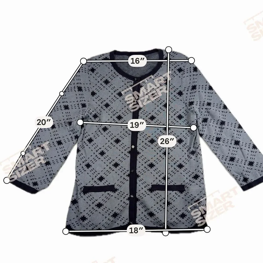 Pendleton Women’s Blue Navy Geometric Pattern Silk Cotton Button Cardigan Size M